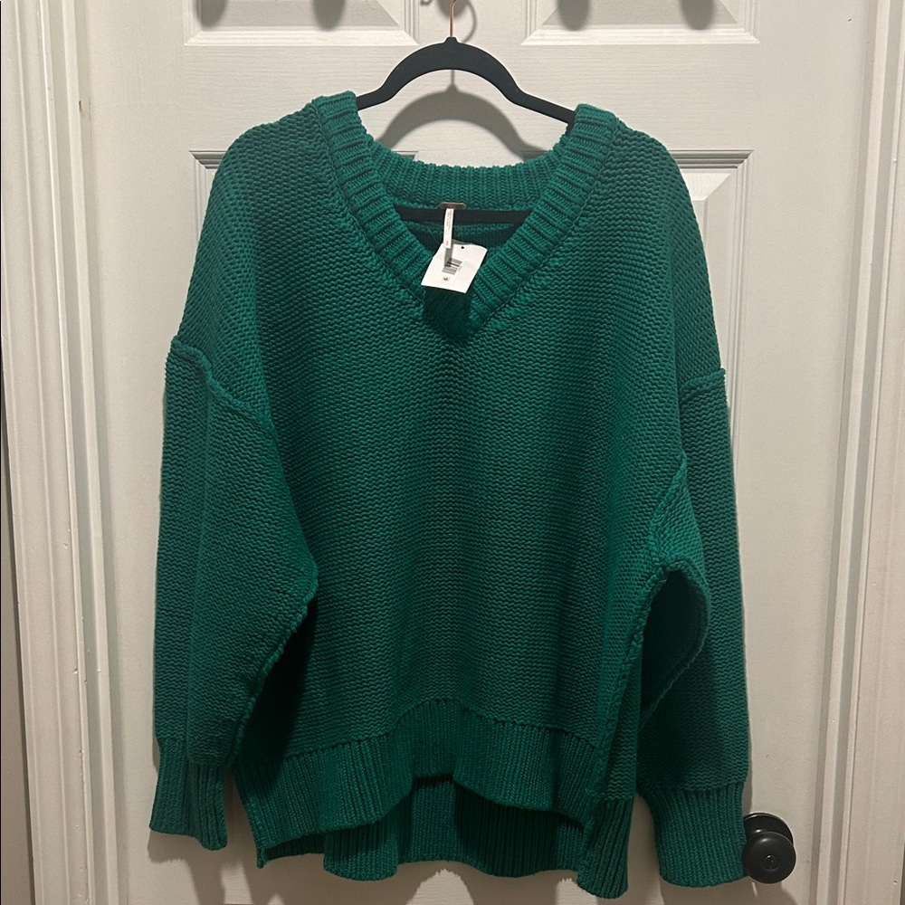 Free People oversized Allie V-Neck Sweater